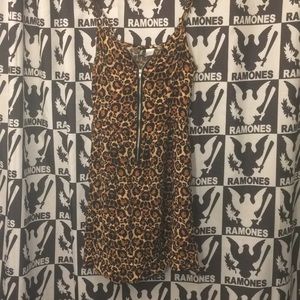 Cheetah Print Zipper Dress